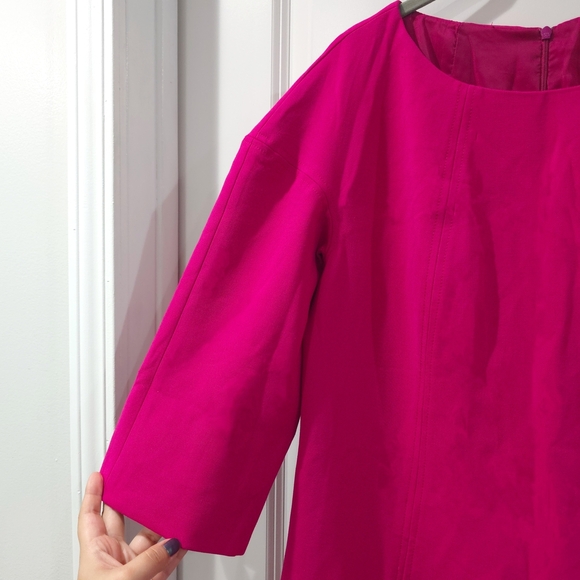 Trina Turk Kalene Vibrant Pink Shift Mini Dress, Side Pockets, Zipper Back, 10 - Picture 11 of 14